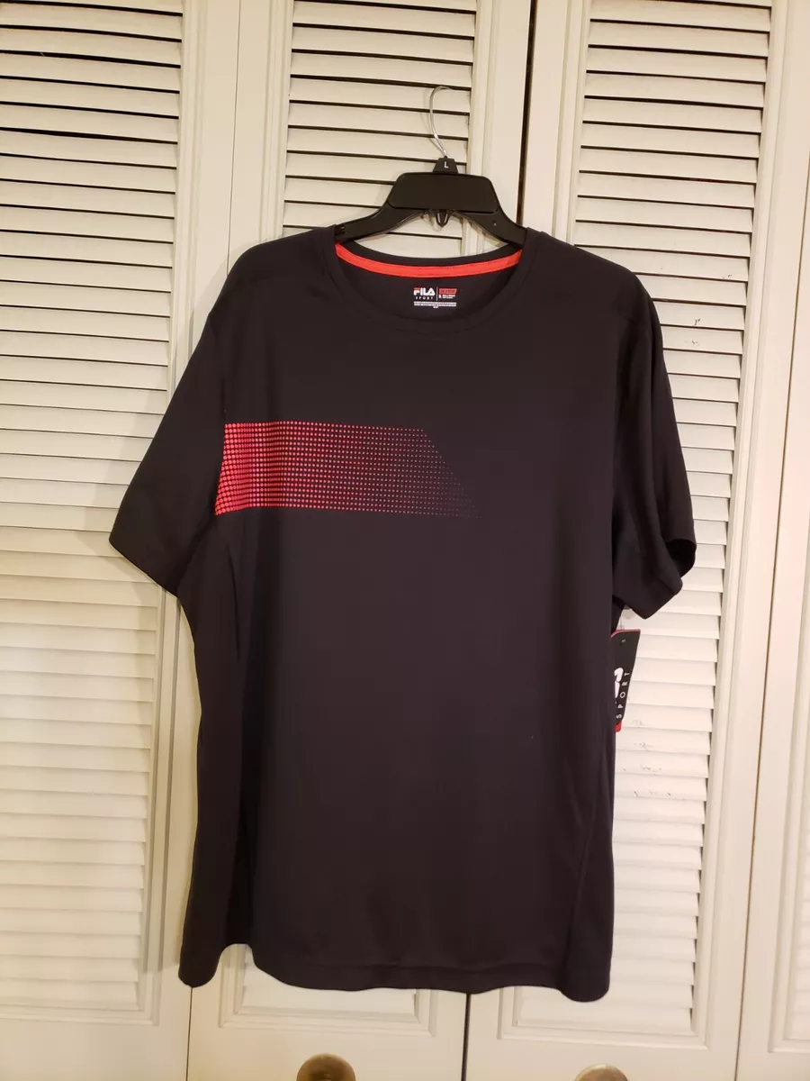 Fila Sport Live In Motion Short Sleeve Shirt, Men's XL, Black & Red NWT!