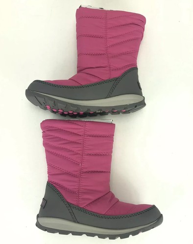 Sorel Whitney Mid Winter Boots 200g Waterproof Pull On Pink Gray Girls Choose Sz - Picture 7 of 8