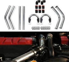 3" Inch Turbo Intercooler Aluminum w/U Pipe Silicone Coupler Clamp Kit