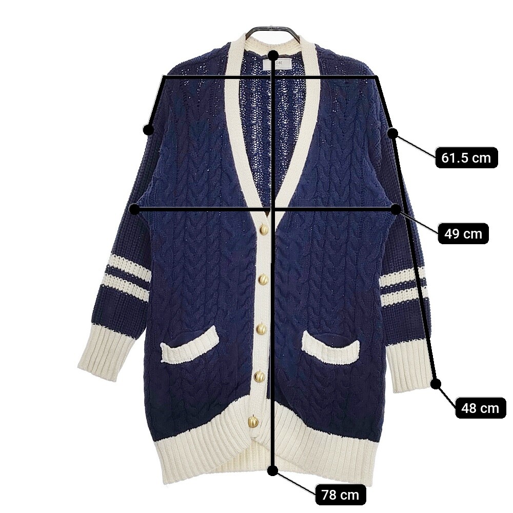 IENA SLOBE Cotton cable knit 19080912201010 cardigan Navy