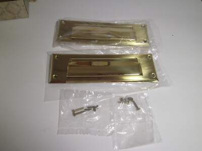2 Baldwin Hardware Door Letter Box Plates - NOS