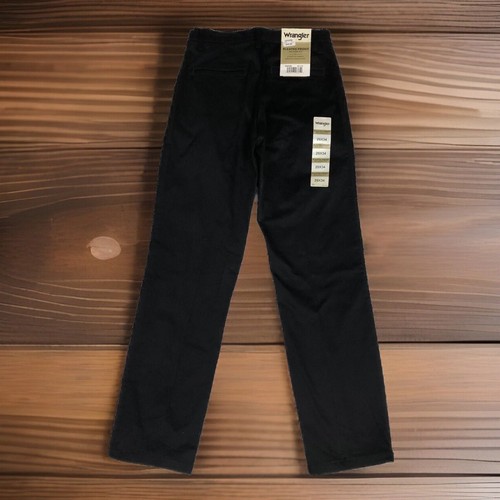 Wrangler Relaxed Pants Mens 29W-34L Black Pleated Front Casual Wrinkle Resistant