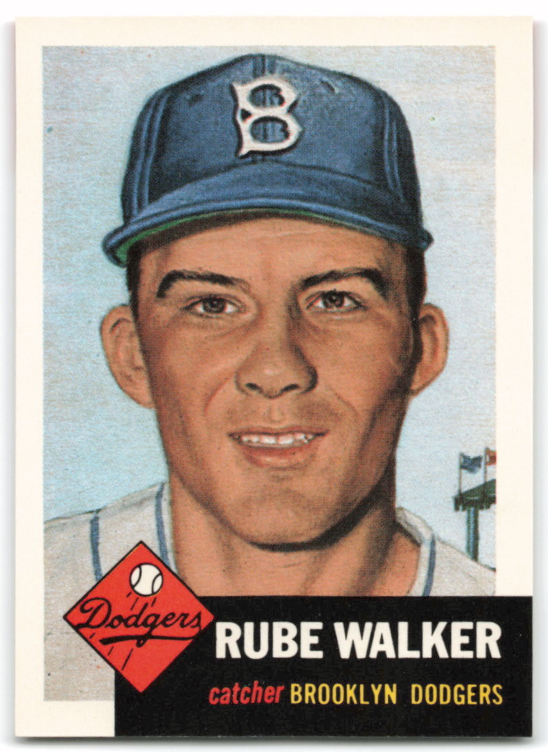 1991 Topps Archives 1953 #134 Rube Walker Bio white text Brooklyn Dodgers 3BA