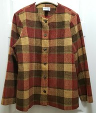 Alfred Dunner womens Multi-color Plaid Fall Colors blazer coat jacket 16 EUC