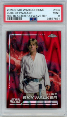 2024 Topps Chrome Star Wars Luke Skywalker Red RayWave Refractor #104 PSA 9