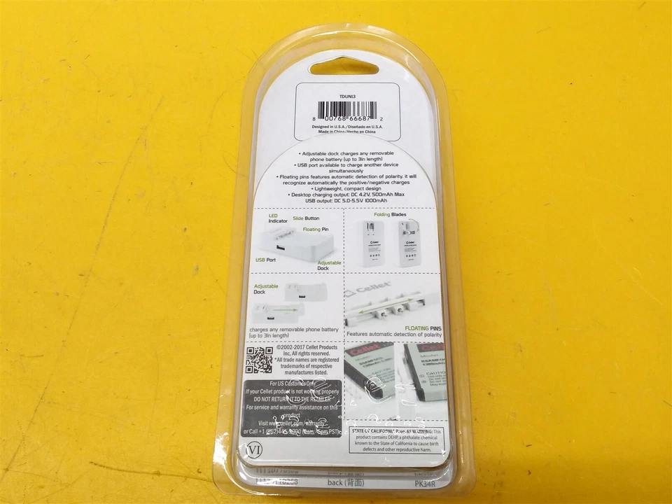 ⭐️⭐️⭐️⭐️⭐️ Cellet Batería Universal Teléfono Puerto USB Base Cargador Hogar Foto 2 de 4