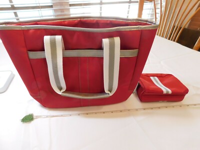 Matrix Socolor bag makeup travel tote matching small cosmetic wallet change red