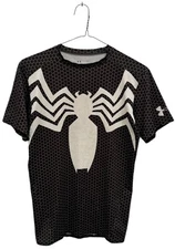Under Armour Shirt Mens L Black Honeycomb Venom Spider Man Alter Ego Stretch