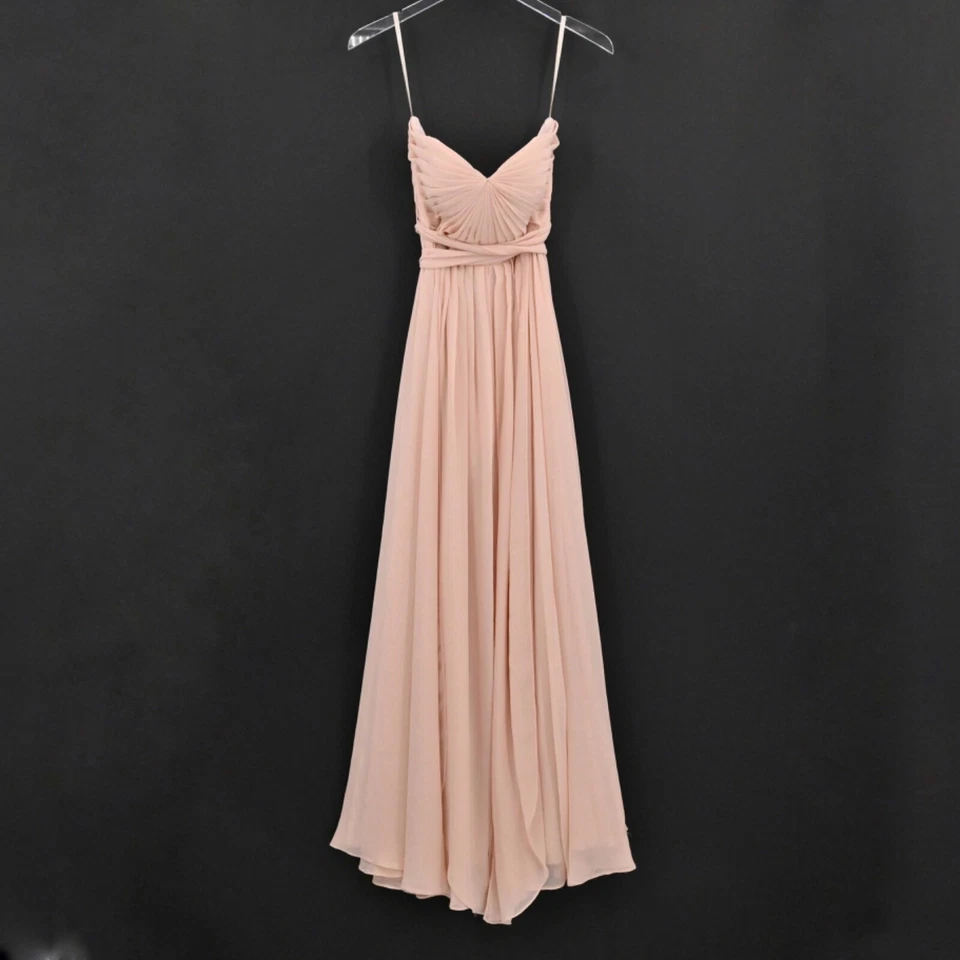 Vestido JENNY YOO Talla 2 Rubor Rosa Aidan Convertible Dama de honor Largo Completo Boda Foto 2 de 4