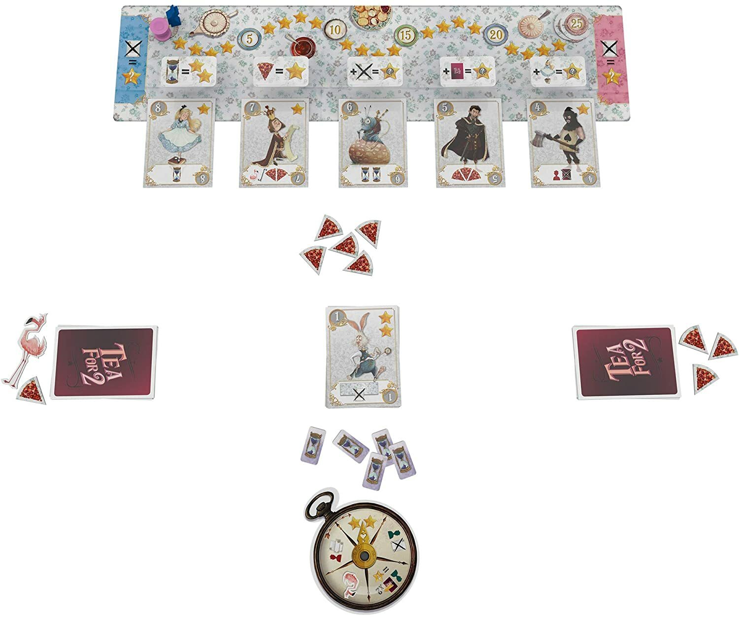 Tea For 2 Card Game Asmodee Space Cowboys TF201 Two Alice In Wonderland Board