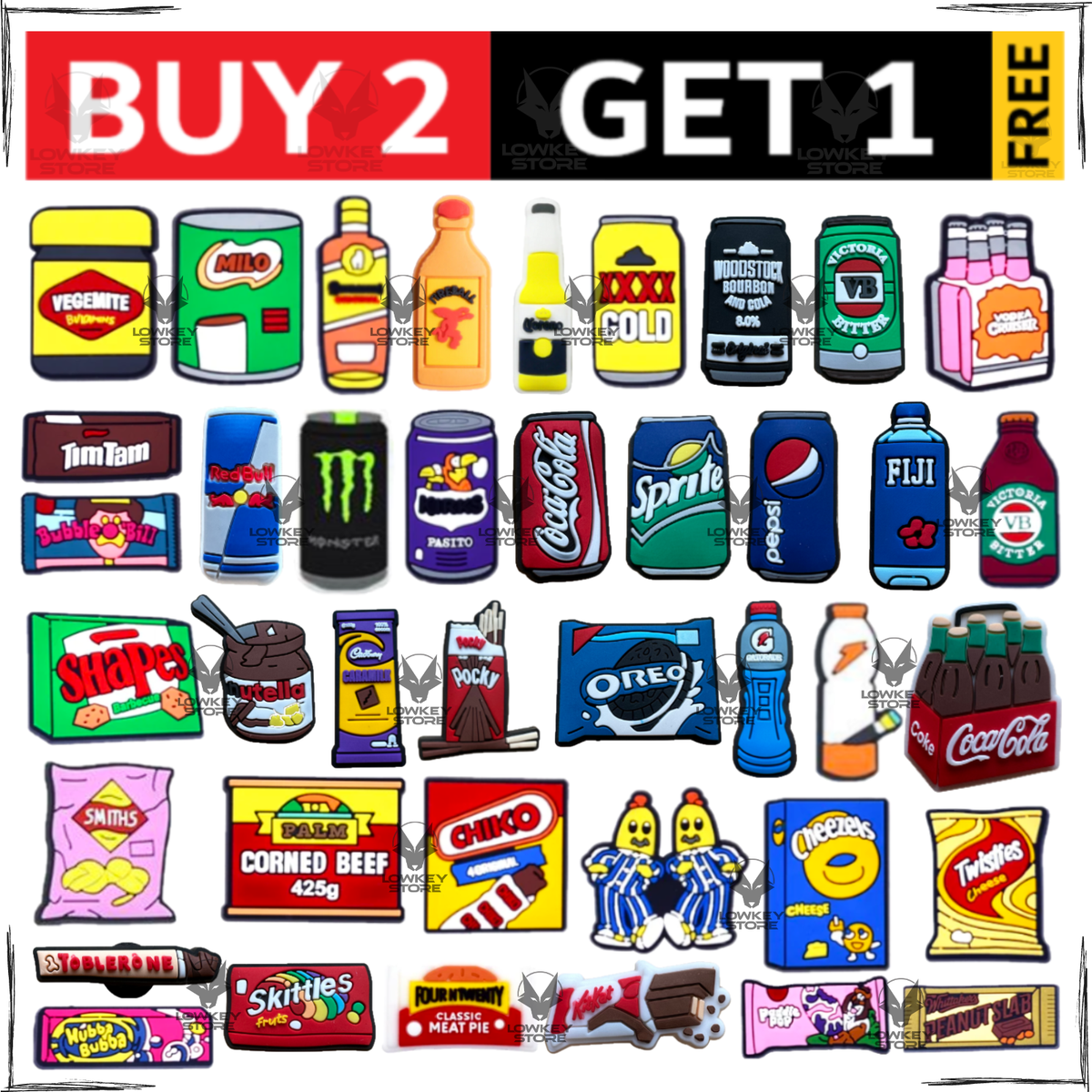 🇦🇺🦘 Australian Food Snack Drink Crocs Shoe Charms Jibbitz Croc