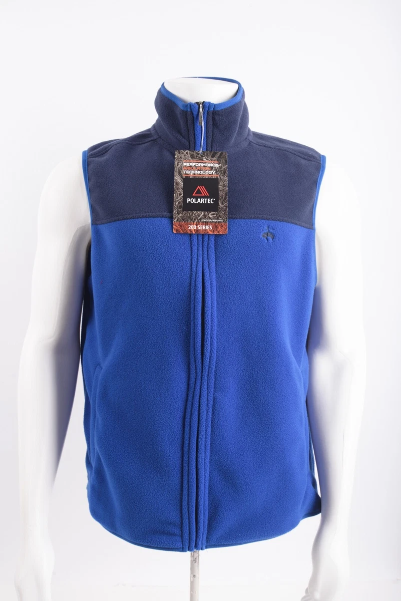 Brooks Brothers Mens Fleece Vest Polartec L Blue Zip Up  series NWT