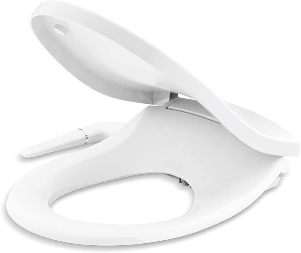 Sleek White Round Manual Bidet Toilet Seat for Effortless Cleaning