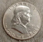 SILVER 1951 P FRANKLIN HALF DOLLAR TP-3218
