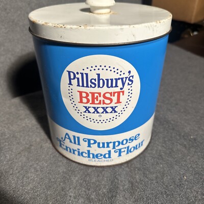 VINTAGE PILLSBURY'S BEST XXXX ALL PURPOSE FLOUR TIN CANISTER JL