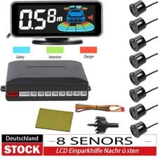 LCD Einparkhilfe 8 Schwarz Sensoren zum Nachrüsten Parkhilfe Rückfahrwarner PDC