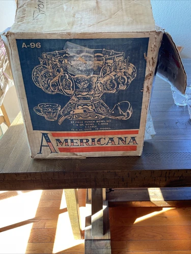 Vintage Federal Americana 27 Piece Punch Bowl Set