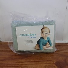 Simple Joys by Carter's Baby Cotton Crib Sheets Teal Blue-ish Green  Gray Set