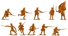 Accurate British Inf set #2 - 10 unpainted 54mm toy soldiers in butternut color
