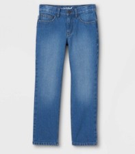 Boys' Relaxed Straight Fit Jeans 10 Husky Medium Wash Blue Denim Cat Jack New