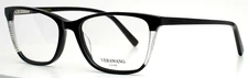 VERA WANG LUXE Macille BK Black Womens Semi Cat Eye Eyeglasses 53-16-135 B:38