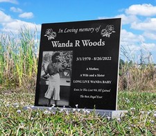 Headstone,memorial,permanent or temporary tombstone, 12x12 Porcelain, or granite