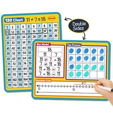 Dry Erase Number Line Whiteboard 9" x 12" Double-Sided 120 Number Chart Math ...