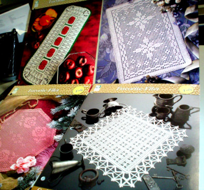 DOILY Filet Favorite CROCHET PATTERN  4 HOUSE OF WHITE BIRCHES Christmas