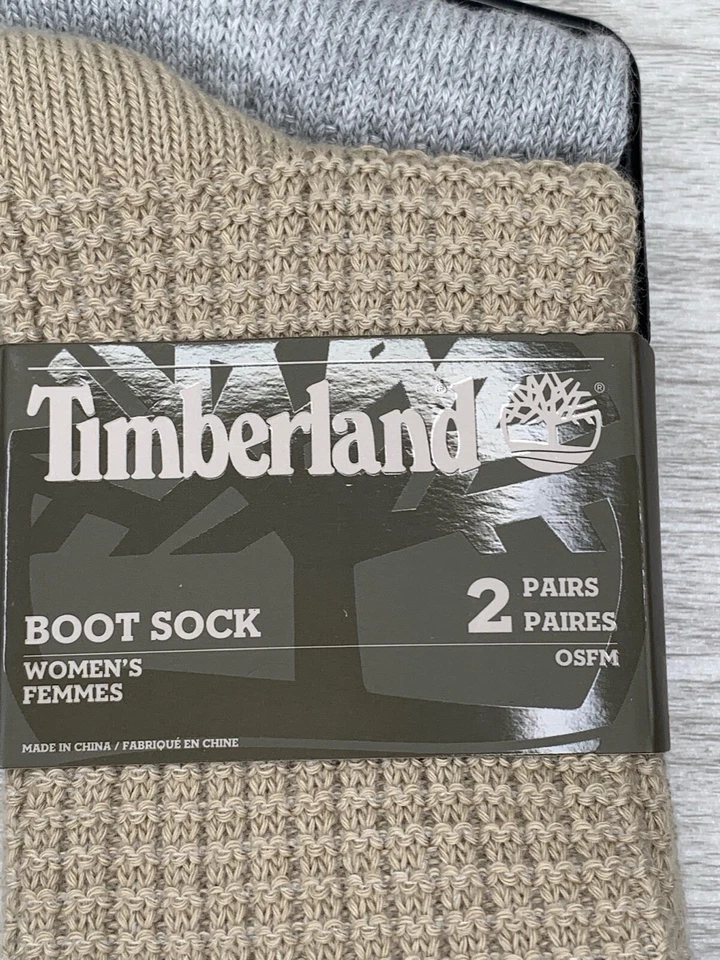 Timberland 2 Pack Womens Boot Sock Set Solid Tan Gray Gray One Size Fits Most - Image 3 of 4