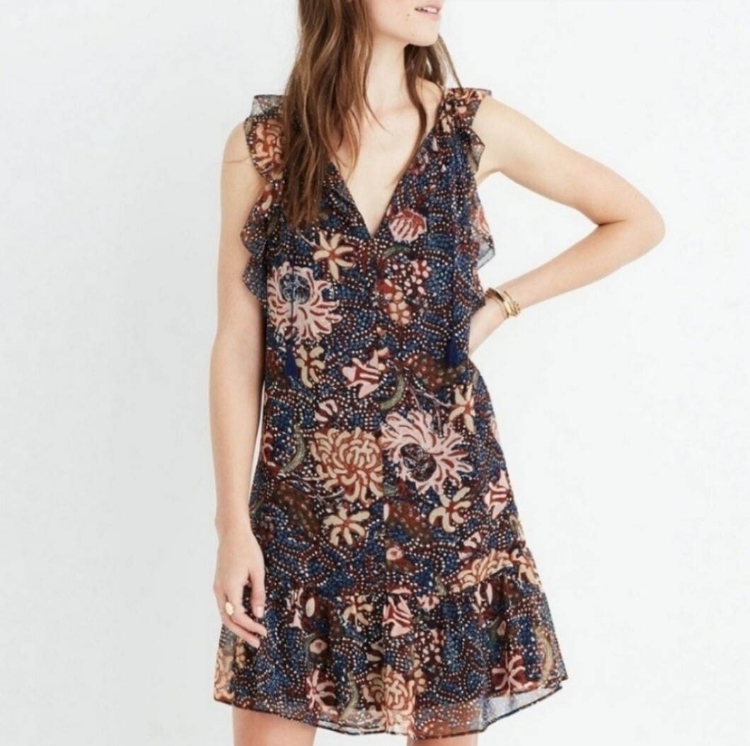 Madewell Brown Floral Dress Size XXS