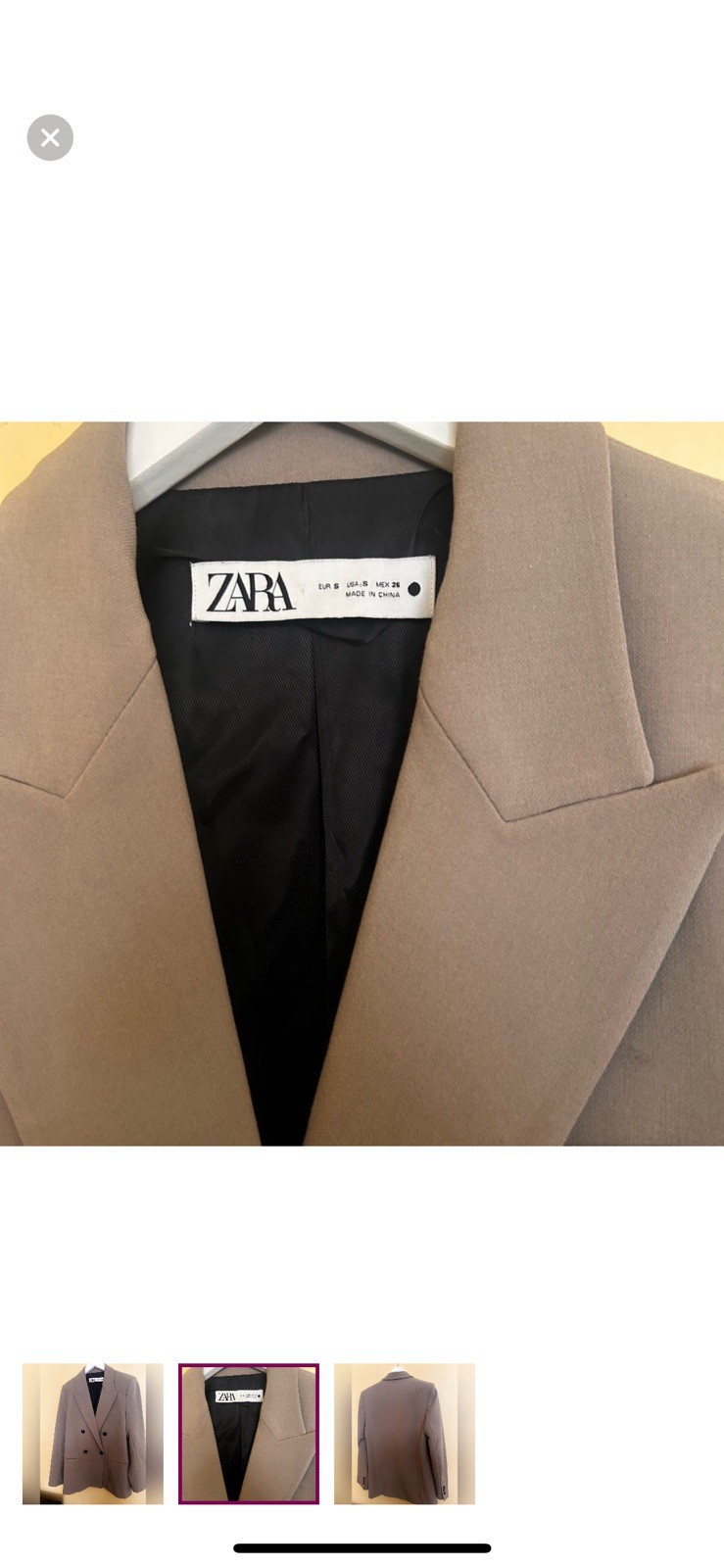 Zara Basic Oversized Blazer Jacket Beige Medium - image 1