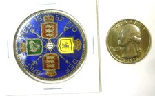 1887 Queen Victoria Silver Double Florin Enameled Coin