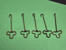 Antique Vintage Metal Shoe Button Hook 3" set of 5
