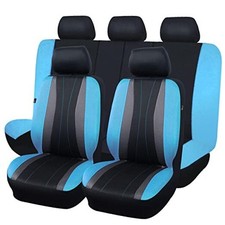 Flying Banner car seat Covers Full Full Set -- Low Back Black Gray Mint Blue