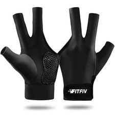 Durable 3Finger Pool Glove for Left Hand Adjustable Sizes for Men Women