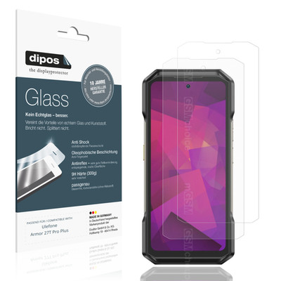 2x Schutzfolie für Ulefone Armor 27T Pro Plus matt - Anti-Shock 9H Folie dipos