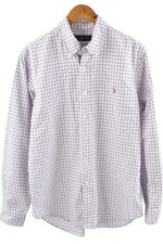 Ralph Lauren Men's Button-Up Shirt Checked Blue Pink Plaid Cotton Casual L 