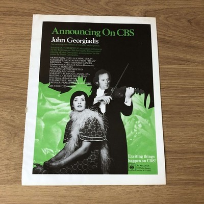 GRAM141 MAGAZINANZEIGE 11X8 JOHN GEORGIADIS AUF CBS-PLATTEN