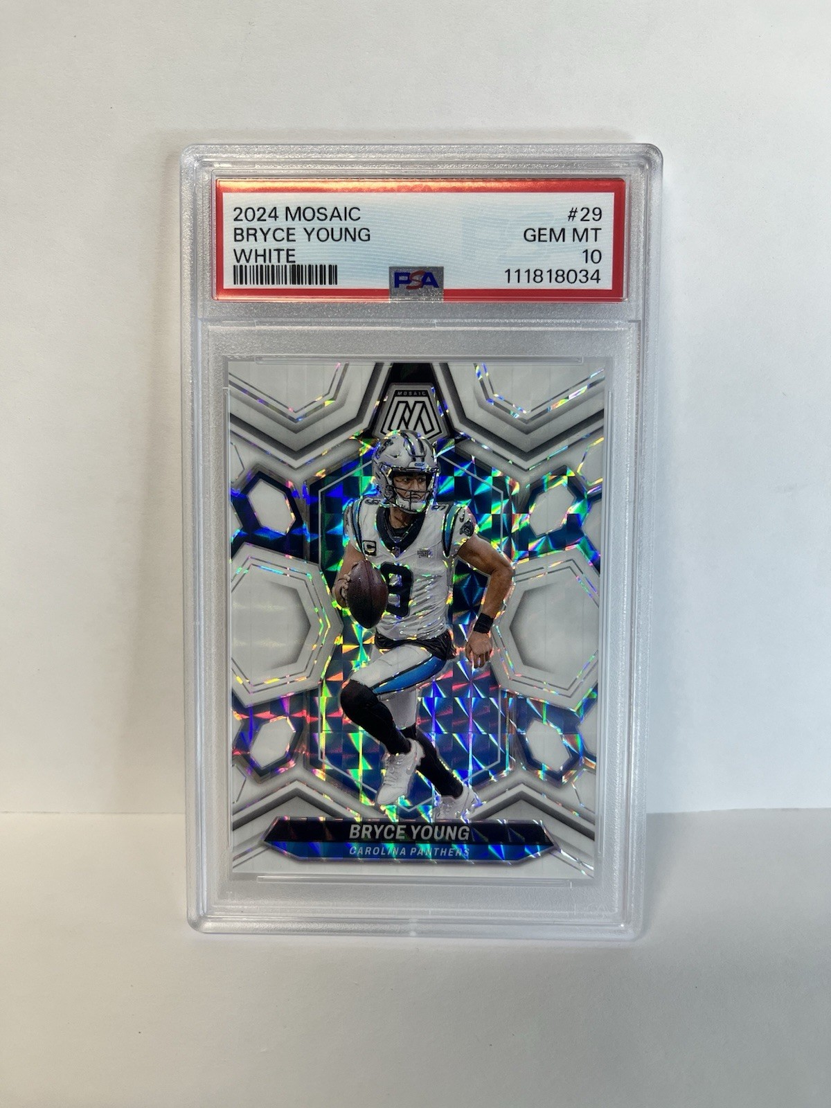 2024 Panini Mosaic - Bryce Young #29 White Mosaic Prizm /25