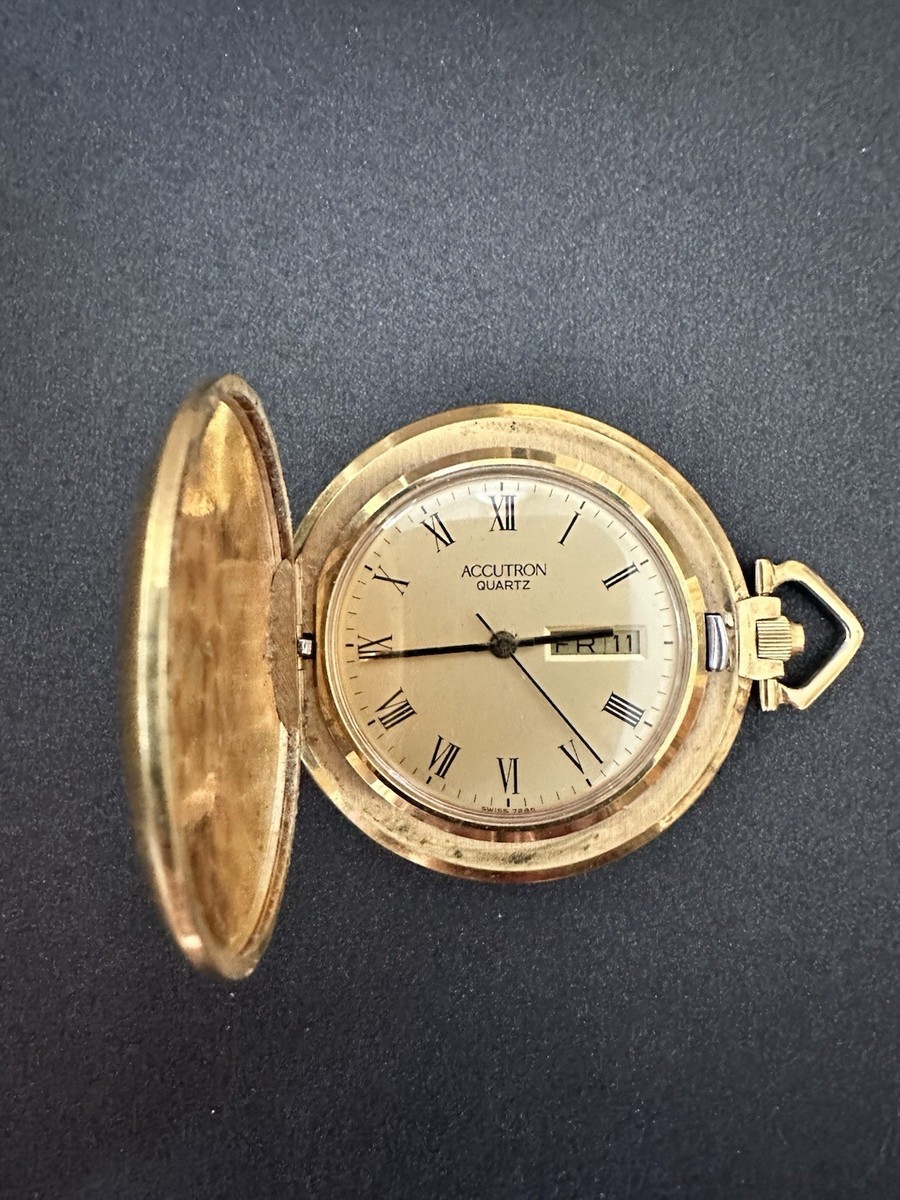 Vintage Bulova ACCUTRON Quartz Pocket Watch, Day-Date 4 Jewels