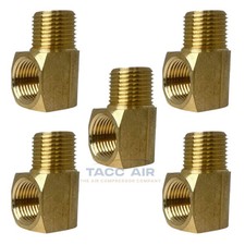 5 Pack 3/8" NPT Brass Street Elbow 90 Degree Pipe Thread Fitting Male Female