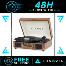 Victrola Journey Bluetooth Suitcase Record Player - Brown - 3 Speed Turntable