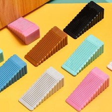 Silicone Door Stopper Wedge Block No-Drill Rubber Impact Stop for Home Office UK