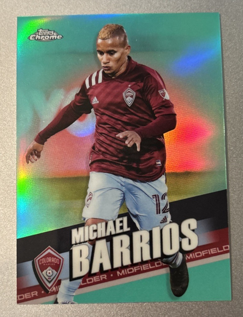 2022 Topps Chrome MLS #148 Michael Barrios Rapids Aqua Lava /299