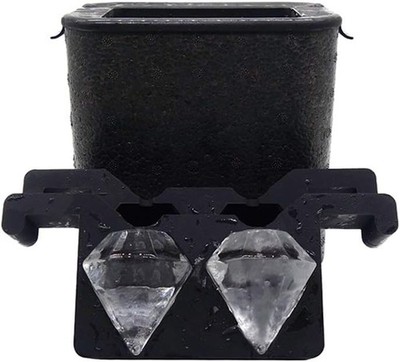 Clear Diamond Ice Cube Mold 2 Large Ice Cubes for Whiskey Cocktails Gift