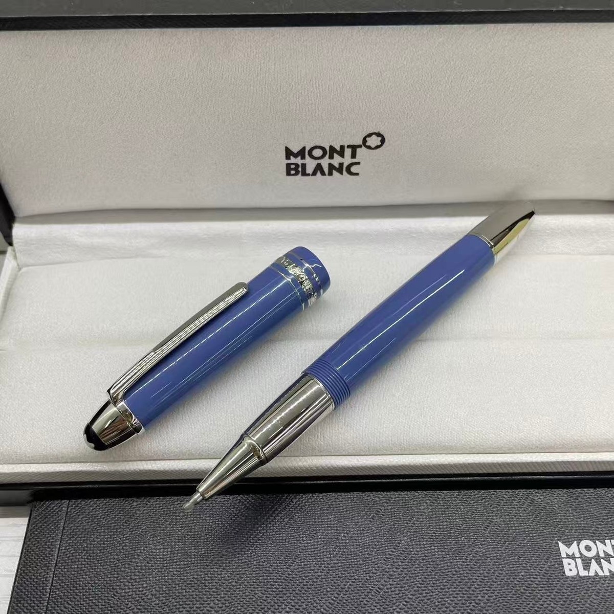 New Montblanc Meisterstuck 163 Rollerball Pen Sky Blue New Color