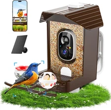 Smart Bird Feeder with Camera Solar Powered HD Live AI Birdhouse Camera Decor