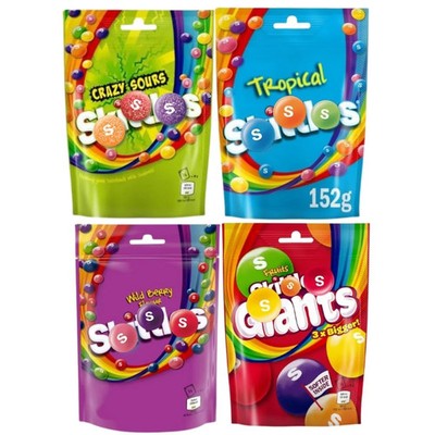 Verschiedene Kaubonbons mit Fruchtgeschmack Teilen Beutel? Wild Berry, Tropical,