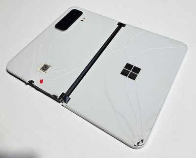 White Microsoft Surface Duo 2 Android Phone 256GB -Works but has EXTERNAL CRACKS
