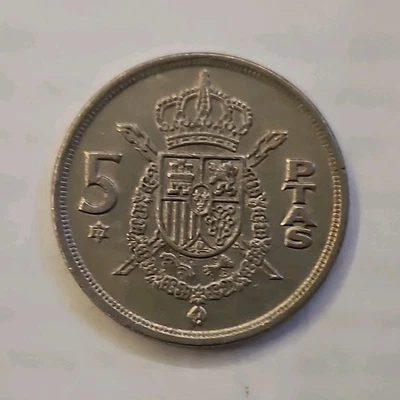 Espagne Europe Pièce 5 Pesetas 1975 Juan Carlos I argent (5 PTA) - Photo 1/2
